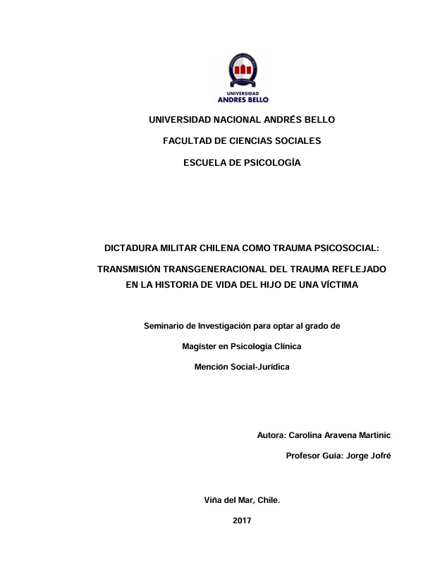 Dictadura militar chilena como trauma psicosocial