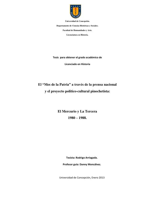 El “Mes de la Patria” a través de la prensa nacional y el proyecto político-cultural pinochetista: El Mercurio y La Tercera 1980-1988