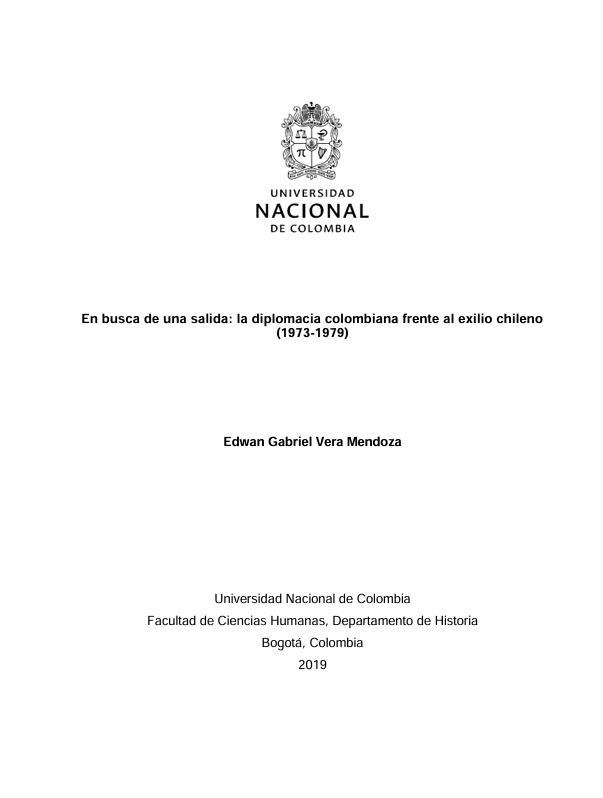 En busca de una salida: la diplomacia colombiana frente al exilio chileno (1973-1979)
