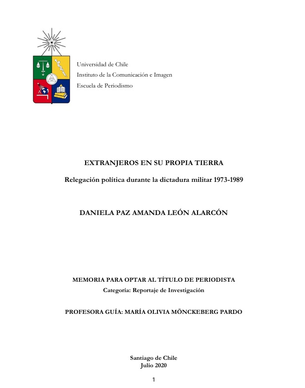 Extranjeros en su propia tierra. Relegación política durante la dictadura militar chilena 1973-1989