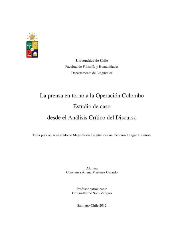 La prensa en torno a la Operación Colombo: Estudio de caso desde el Análisis Crítico del Discurso