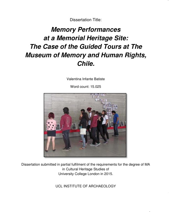 Memory Performances at a Memorial Heritage Site: The Case of the Guided Tours at The Museum of Memory and Human Rights, Chile.