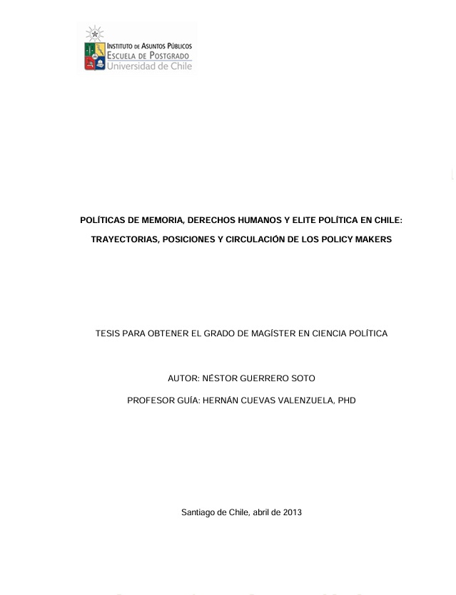 Políticas de memoria, derechos humanos y elite política en Chile: trayectorias, posiciones y circulación de los policy makers