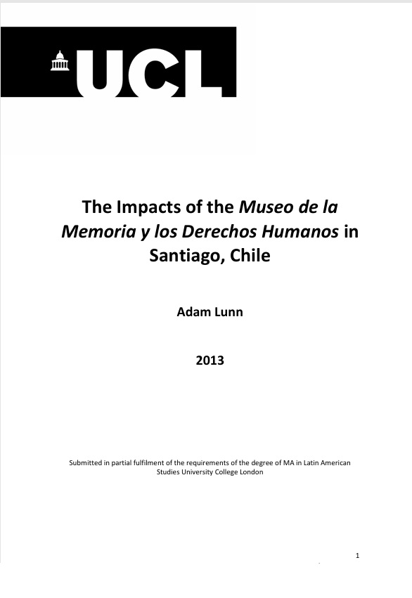 Impacts of the Museo de la Memoria y los Derechos Humanos in Santiago, Chile