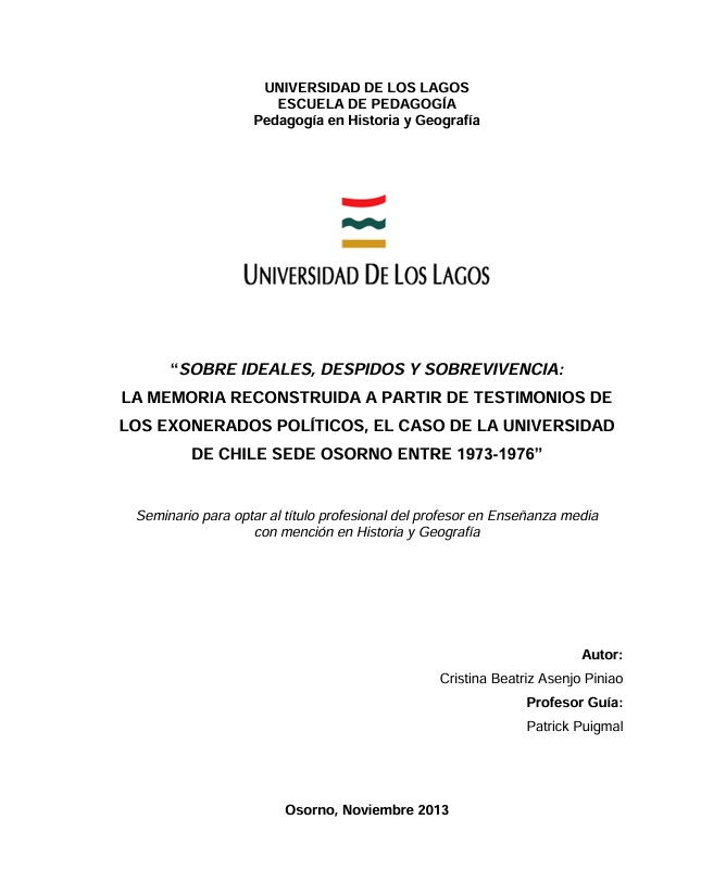 Sobre ideales, despidos y sobrevivencia: la memoria reconstruida a partir de testimonios de los exonerados políticos
