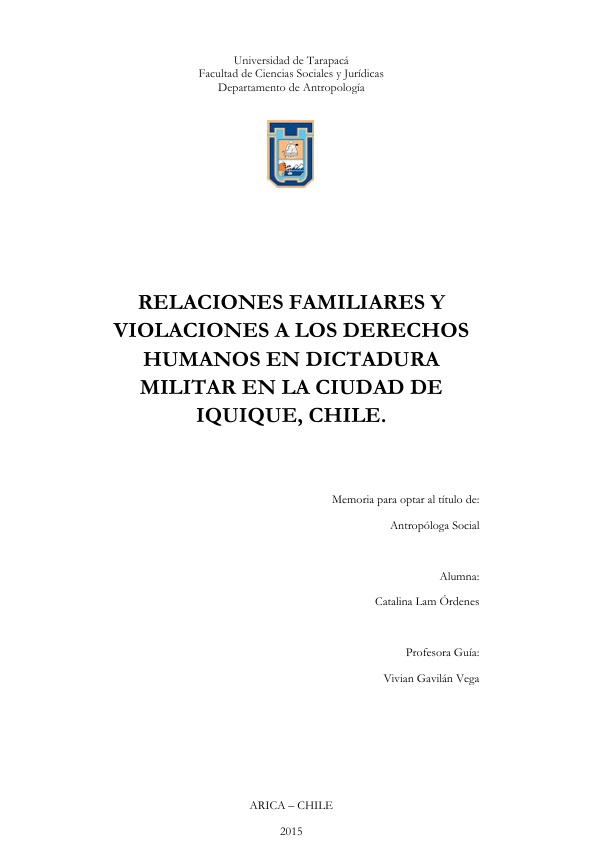 Relaciones familiares y violaciones a los Derechos Humanos en dictadura militar en la ciudad de Iquique