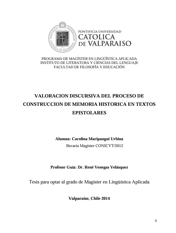 Valoración discursiva del proceso de construcción de memoria histórica en textos epistolares